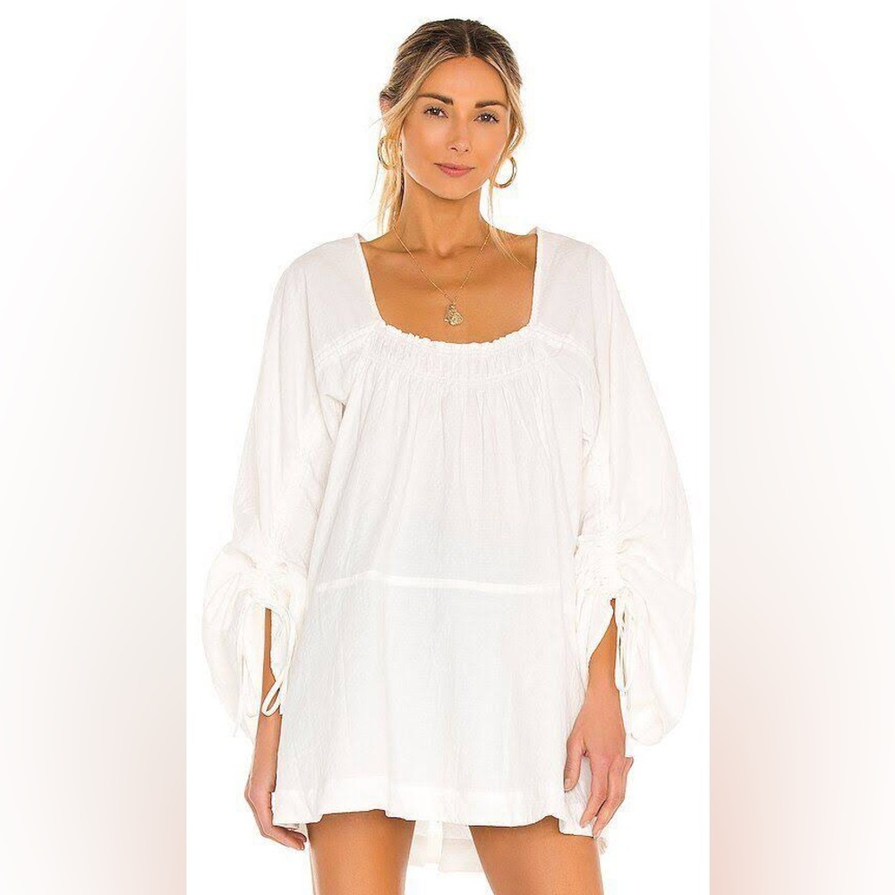 White Free People Long Sleeve Tunic Dress
